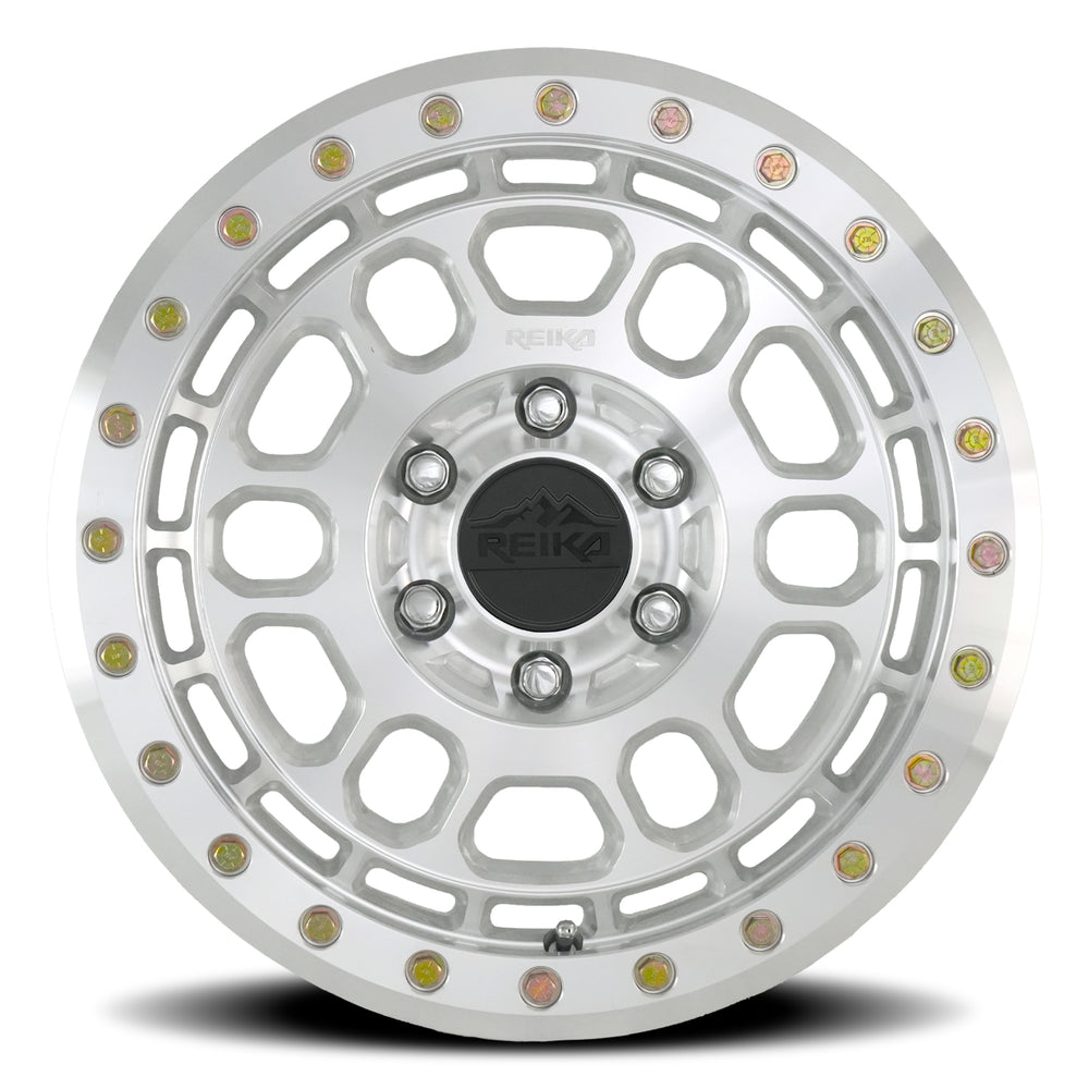 Reika R35 Rambler Beadlock wheel in Machined – face view