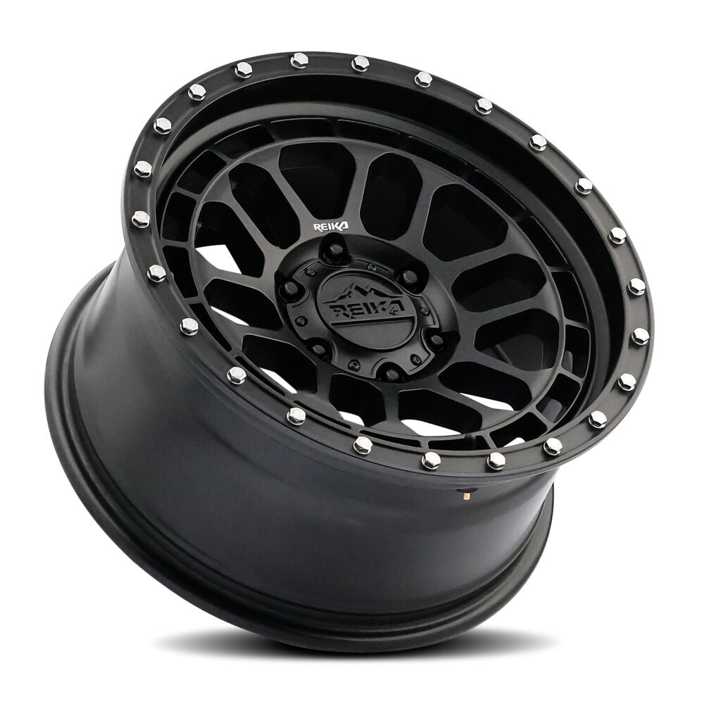 Reika R35 Rambler wheel in Satin Black – lay-down view