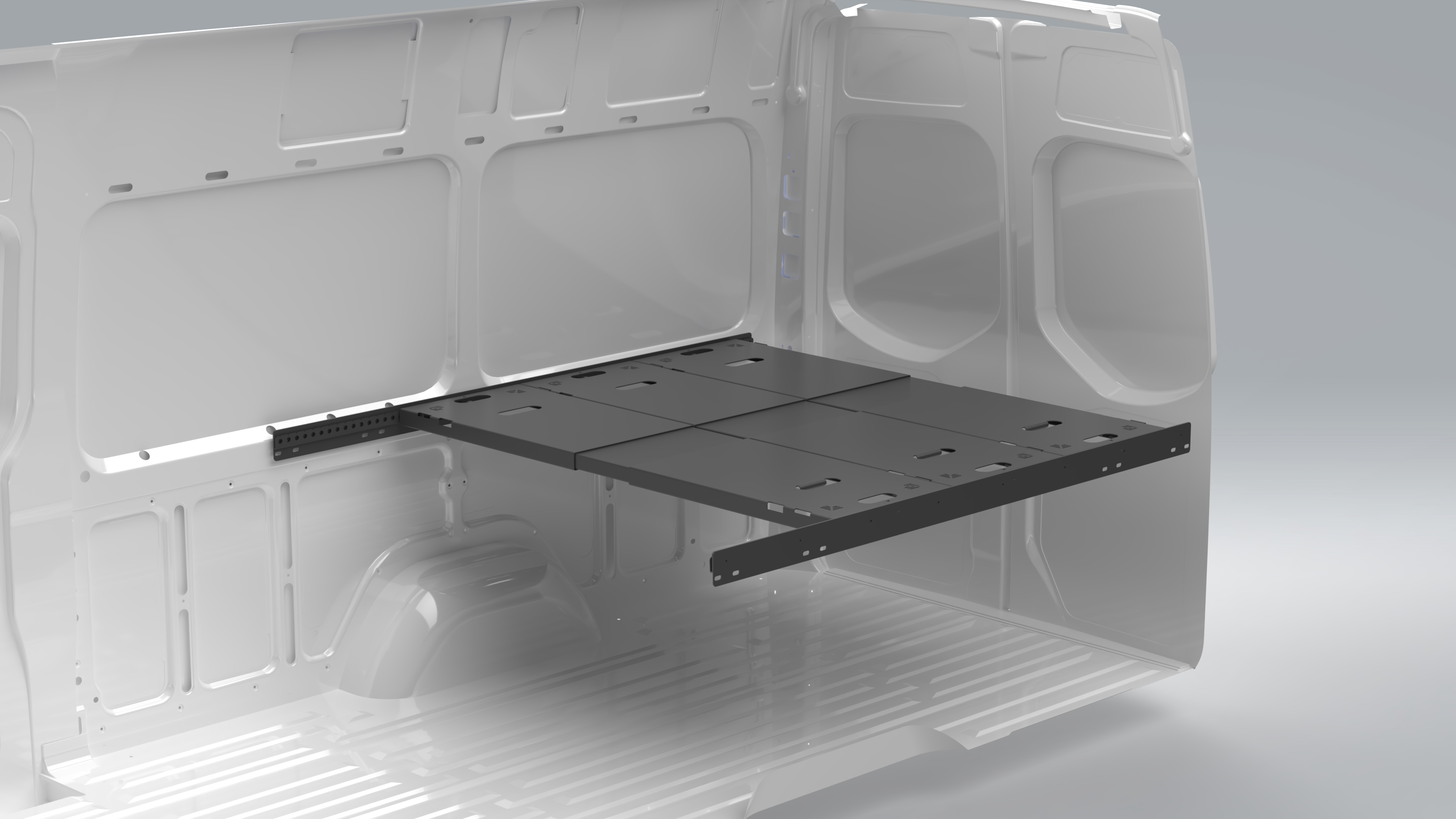 Van Wife Components 3 Panel Platform Bed System – Adjustable Van Bed Platform