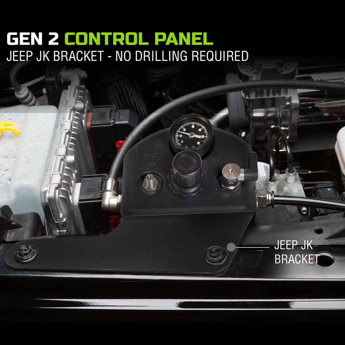 4 Tire Inflation System - Jeep Wrangler JK & JKU Engine Bay Mount Driver Side Front