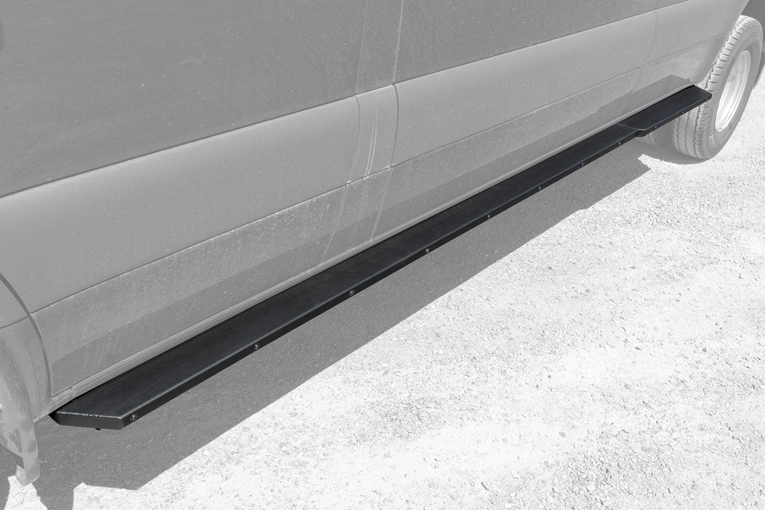 Van Compass Rocker Guards for Mercedes Sprinter AWD (2023–Up, 170" Wheelbase) – Heavy-Duty Side Protection & Step