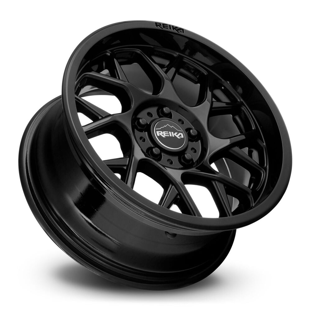 Reika R25 Detour wheel in Gloss Black – lay-down view