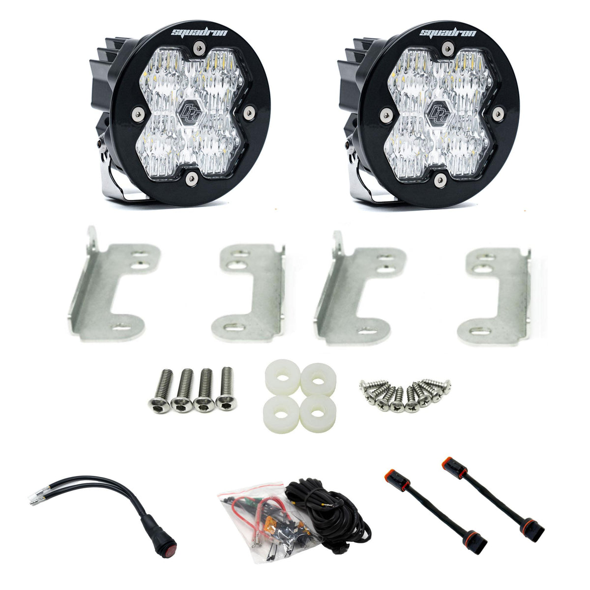 Squadron-R 2.0 Sport Fog Pocket Light Kit Jeep 2018-26 Wrangler JL 2020-26 Gladiator JT w/ Oe Sahara Bumper