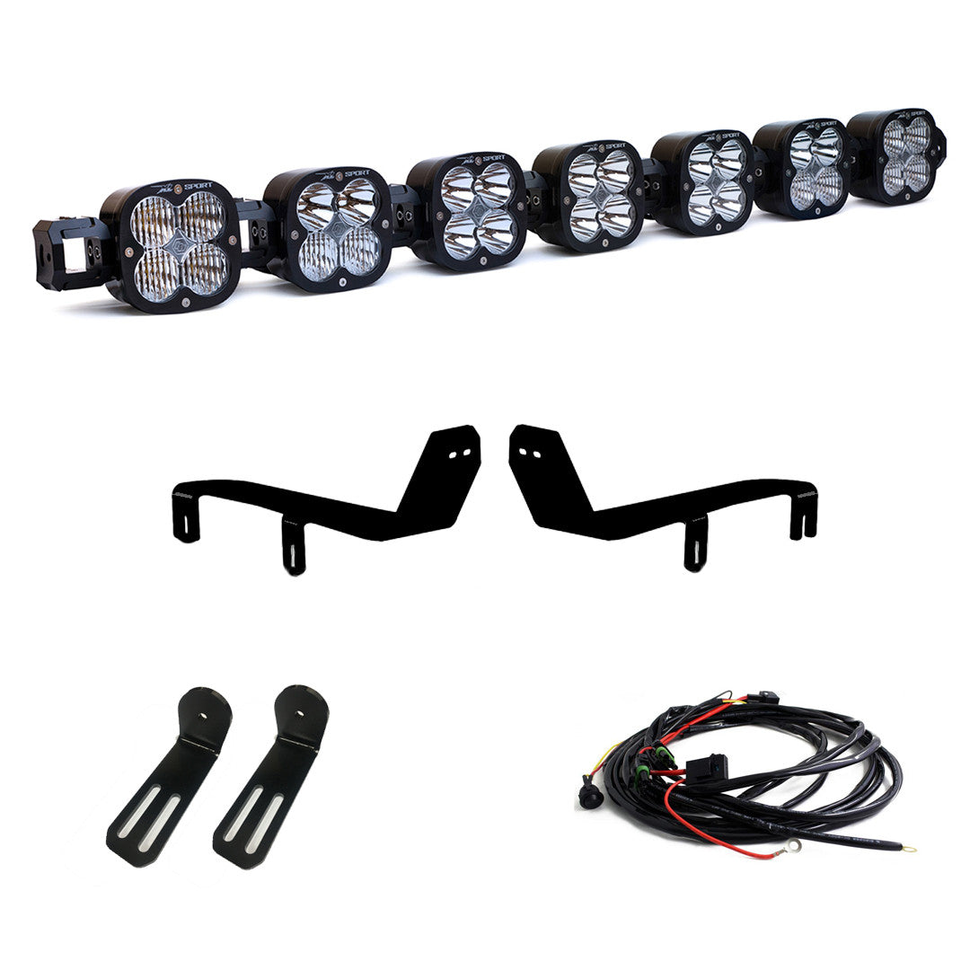 7XL Pro Linkable Bumper LED Light Bar Kit for Ford F-250/350 Super Duty 2017-2019 (Light Pattern Multi-Pattern Clear Upfitter Wiring)
