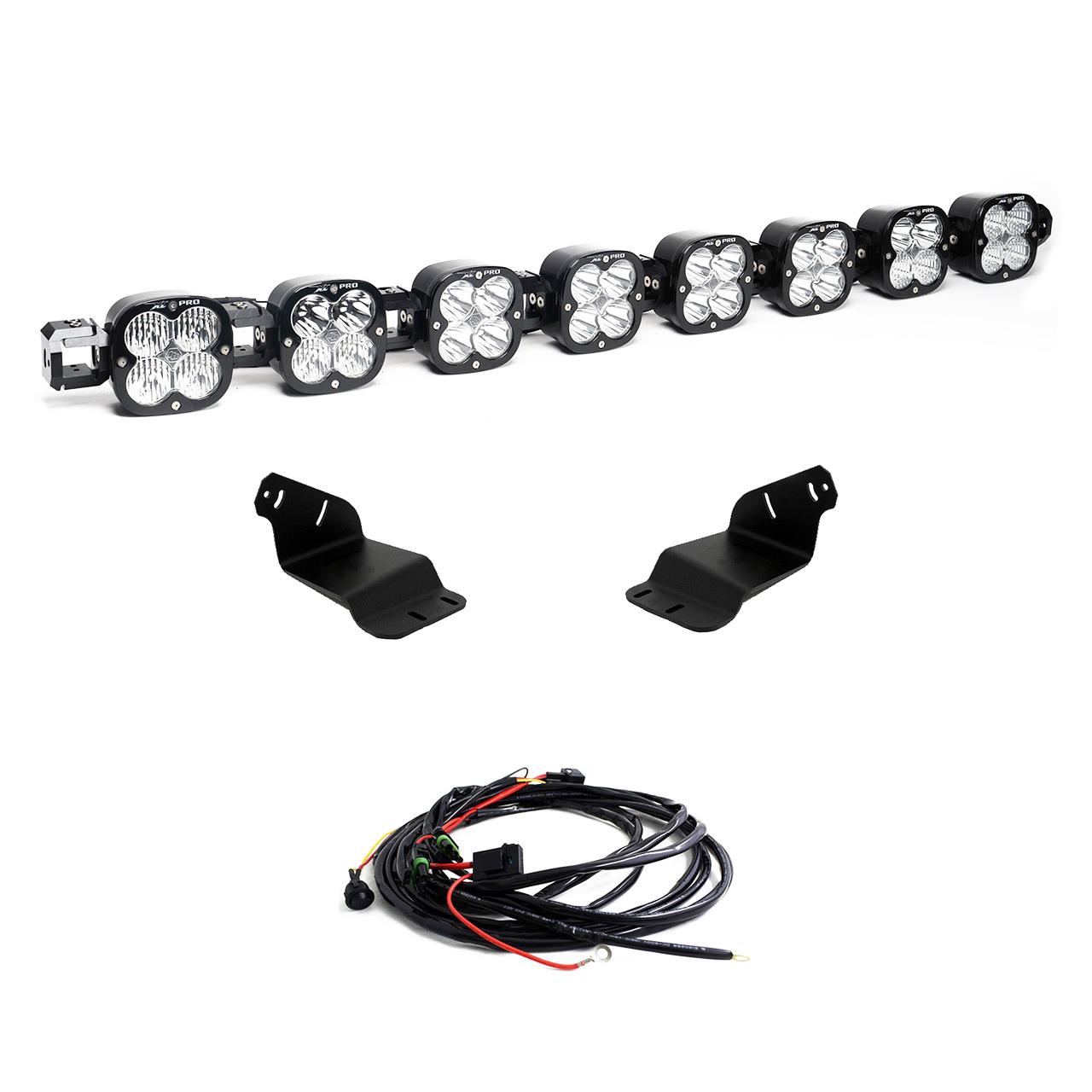 8XL Pro Linkable LED Light Bar Roof Mount Kit for Ford Bronco 2021-2026 Bronco Raptor 2022-2026 (Light Pattern Multi-Pattern Clear Upfitter Wiring)