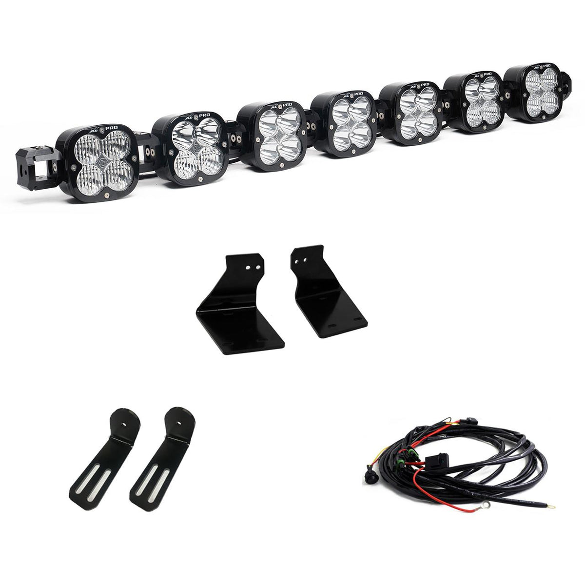 7XL Pro Linkable LED Light Bar Bumper Kit for Ford F-250/350 Super Duty 2020-2022 (Light Pattern Multi-Pattern Color Clear Wiring Type Upfitter)