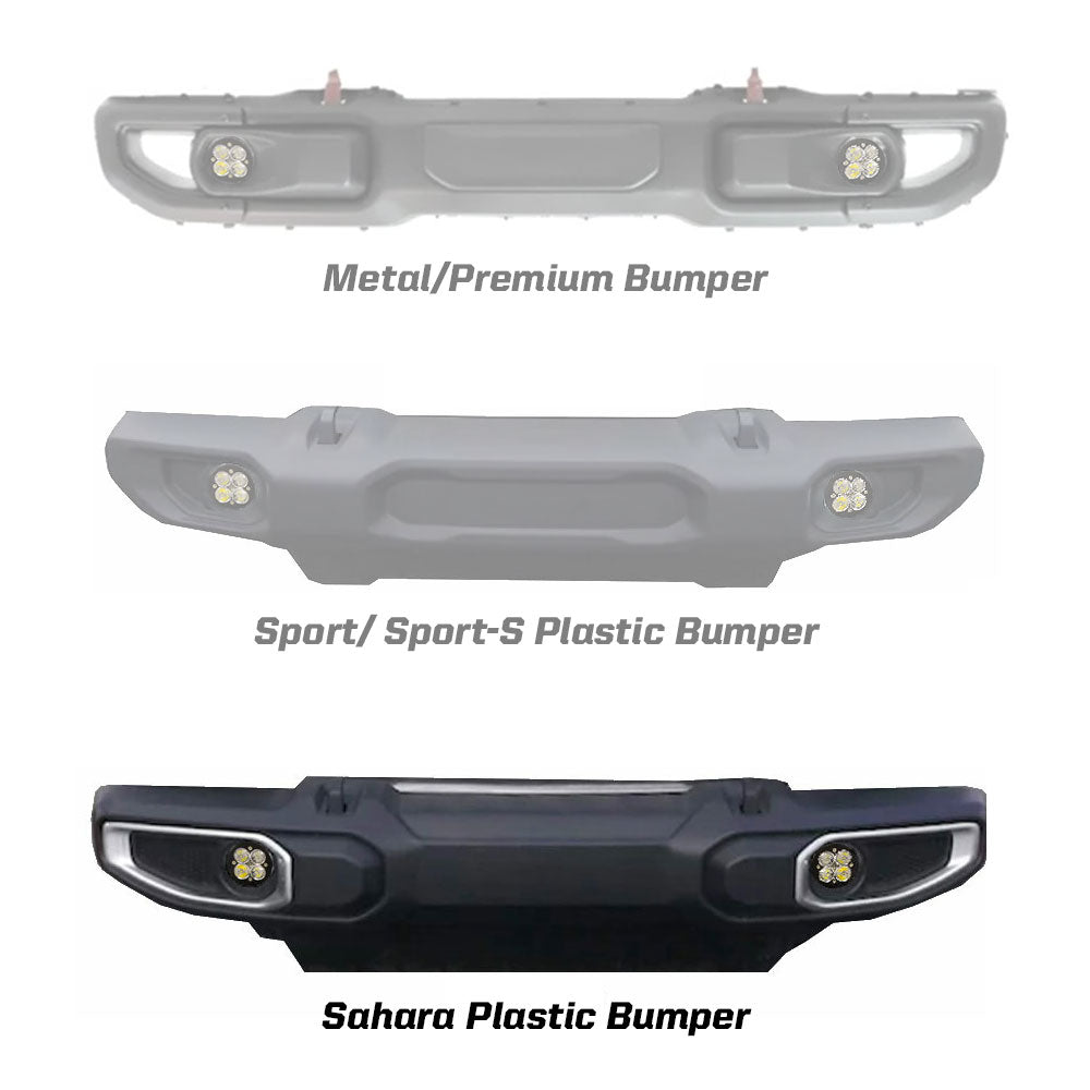 Jeep JL Fog Pocket Kit For 18-20 Wrangler JL Sahara Squadron SAE FPK