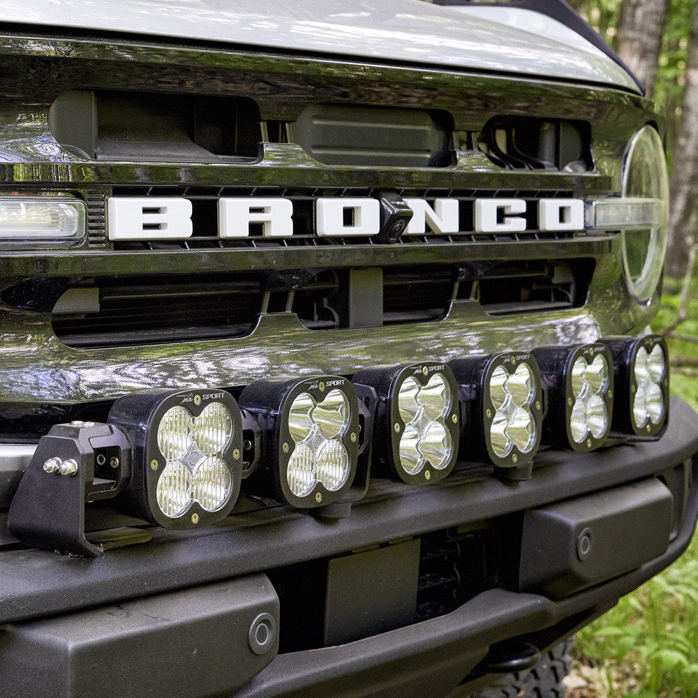 6 XL Linkable Light Bar Kit Plastic Bumper Mount 21-Up Ford Bronco