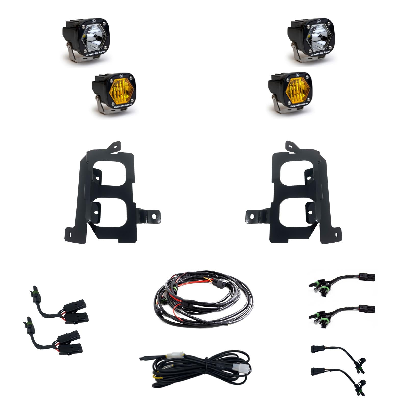 GMC 2500/3500 (20-On) Clear Spot/Amber W/C Fog Pocket Kit