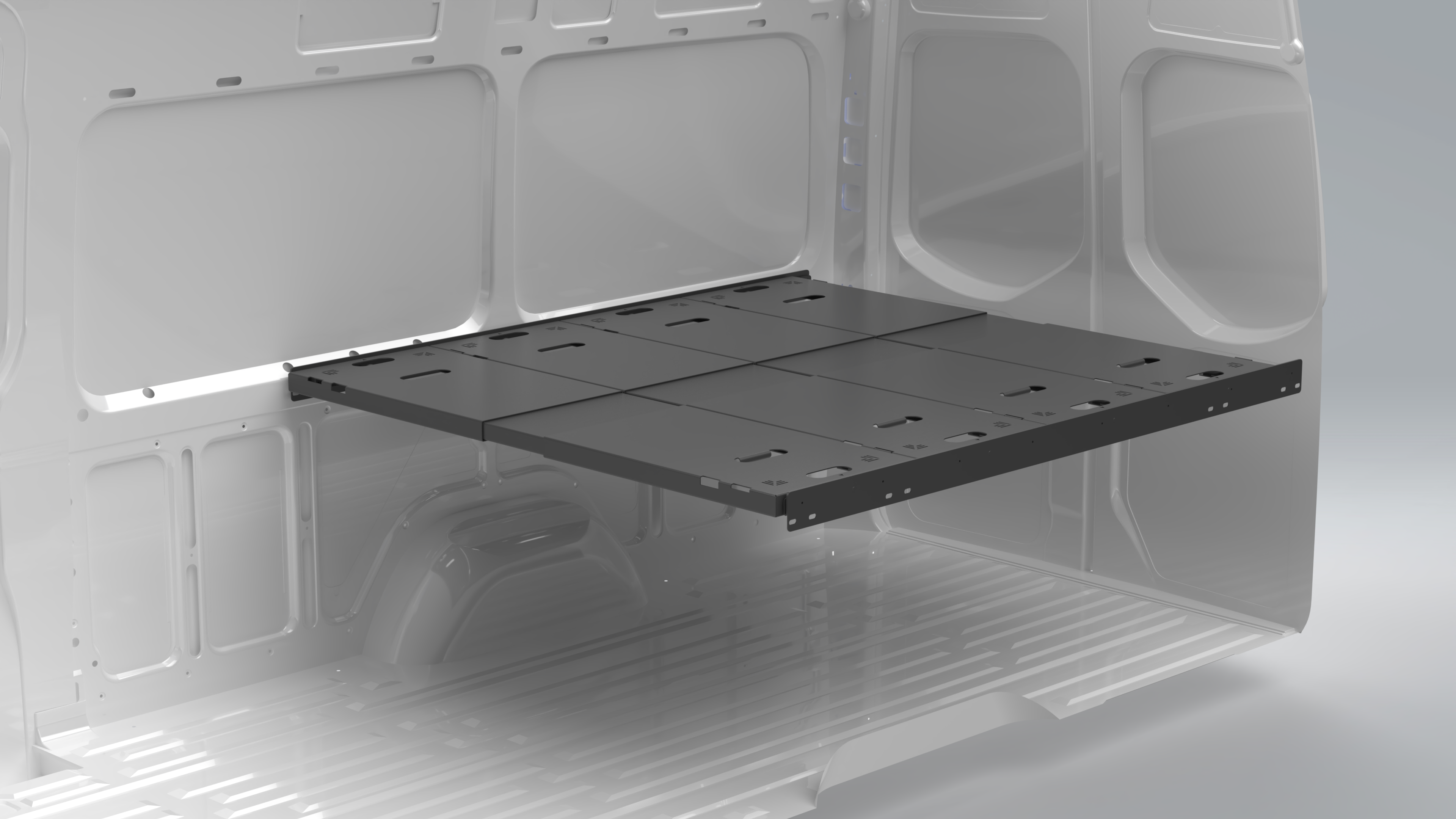 Van Wife Components 4 Panel Platform Bed System – Adjustable Van Bed System