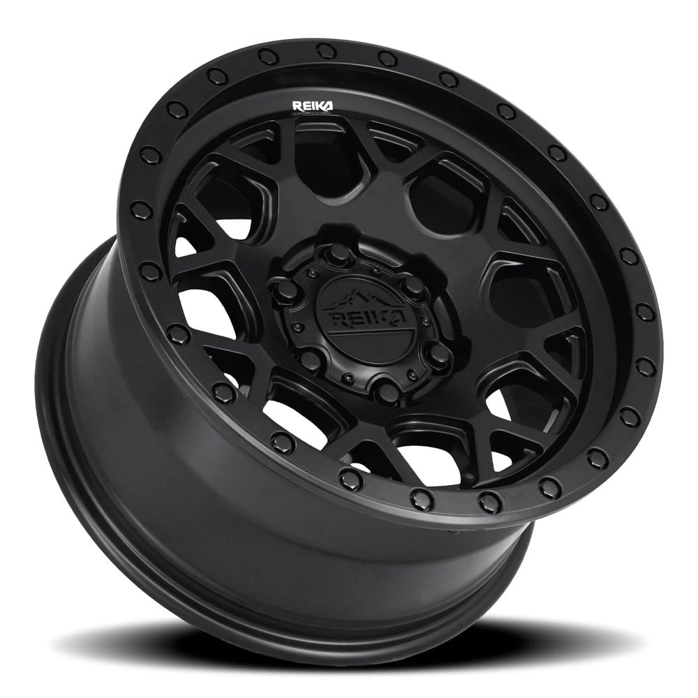 Reika R45 Marauder wheel in Satin Black – lay-down view