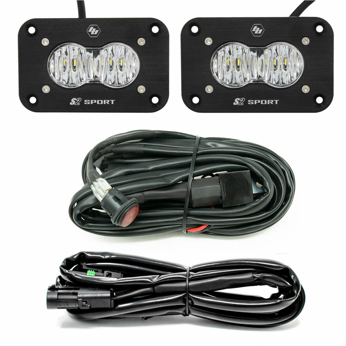 LED Work Light Clear Lens Flush Mount Kit S2 Sport