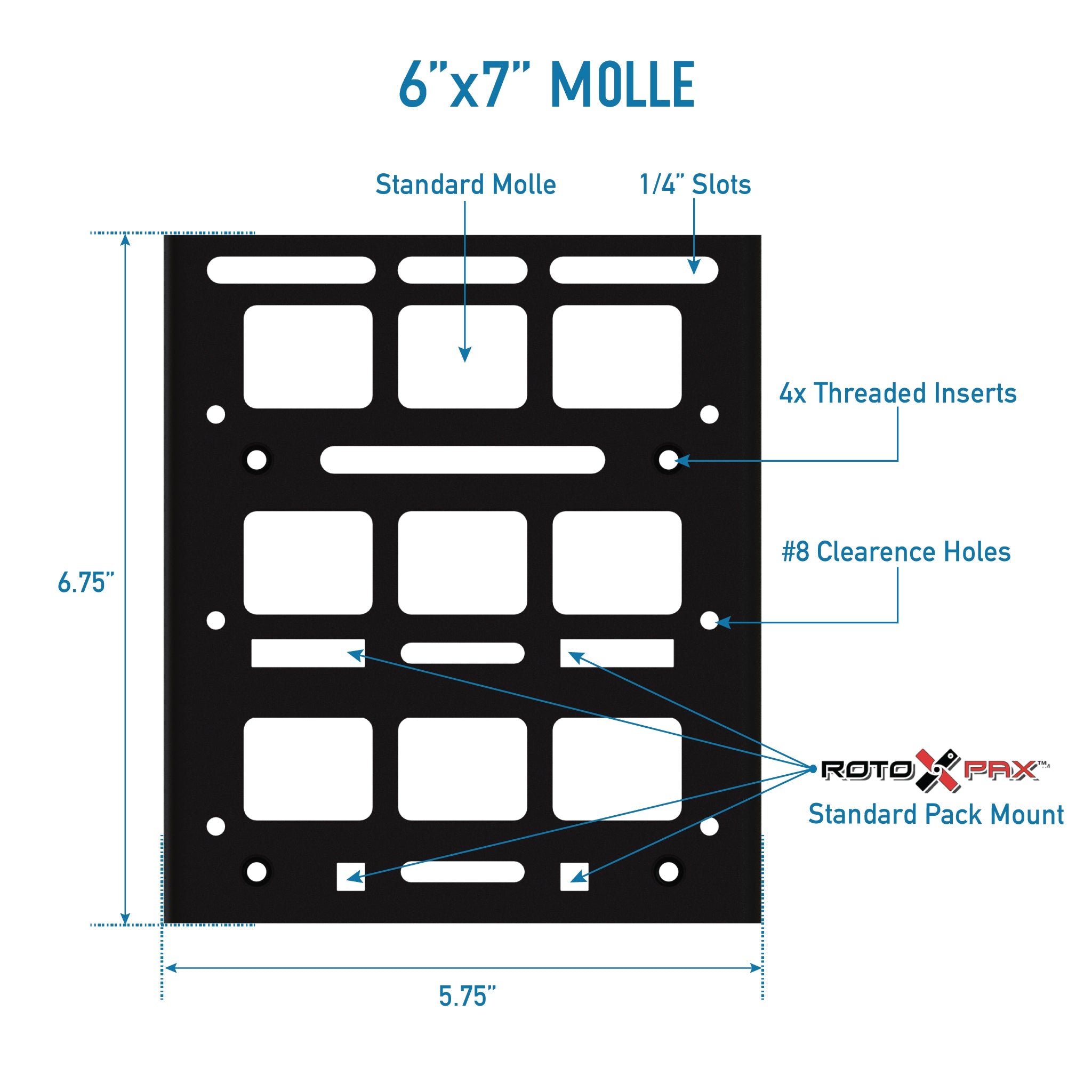 6" x 7" Fender Rack by STAPLL | Compact MOLLE Mount for Truck Bed Accessories