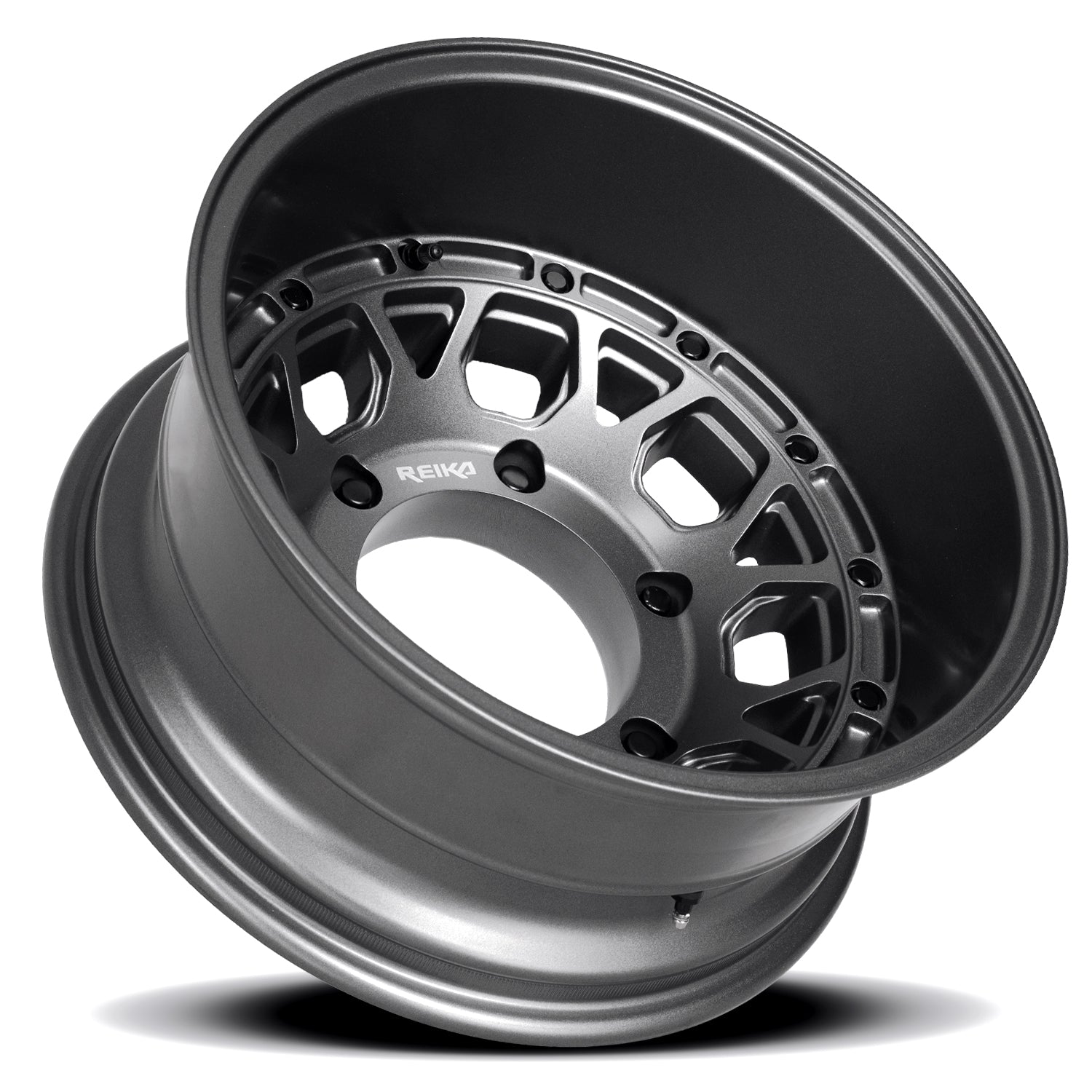 Reika R45V Marauder Super Single wheel in Satin Gunmetal – lay-down view