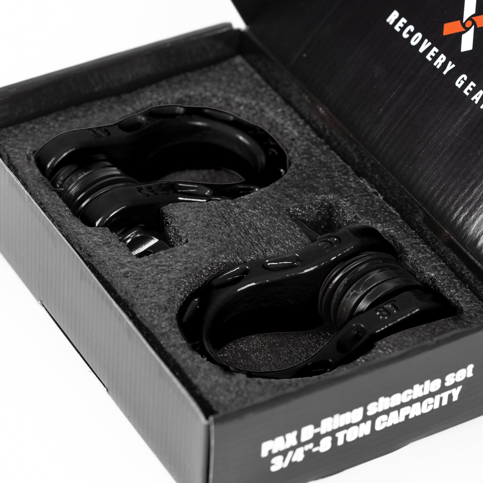 RotopaX PaX 8 Ton D-Ring Shackle Set — Gloss Black (Set of 2)