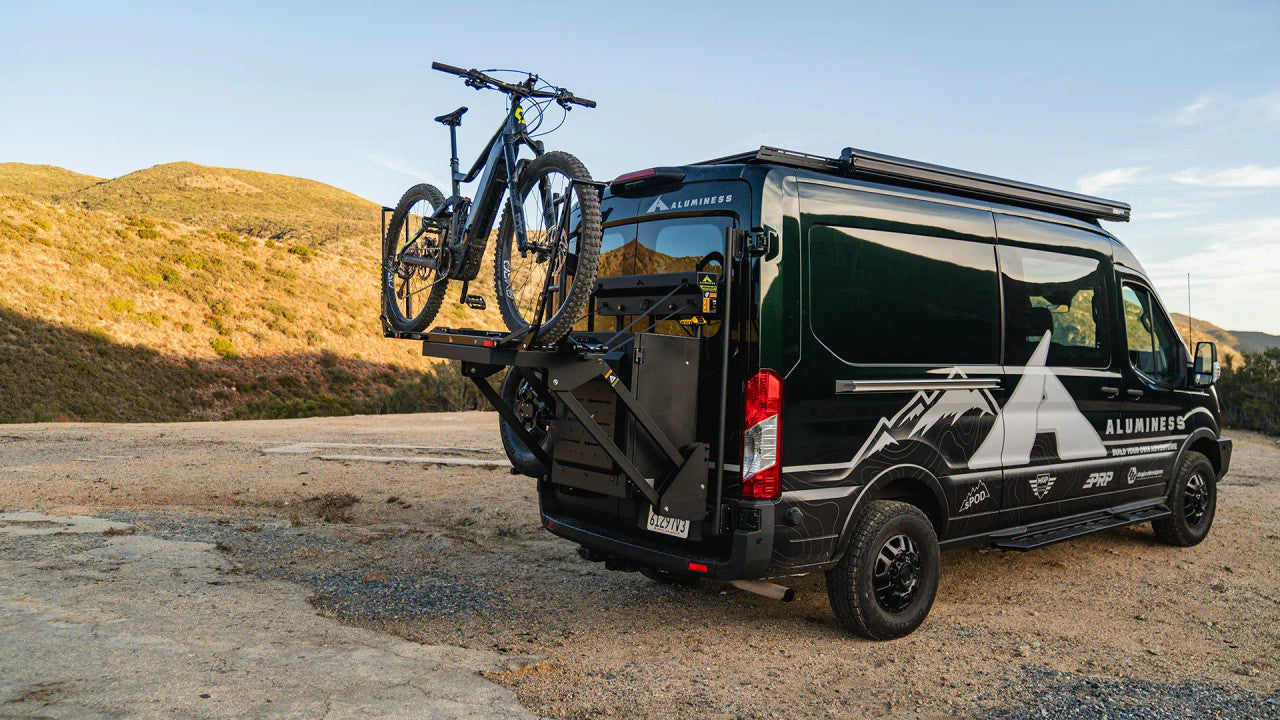 Aluminess PowerLift Bike Rack – Ford Transit 2015+ (Motorized Lift System)