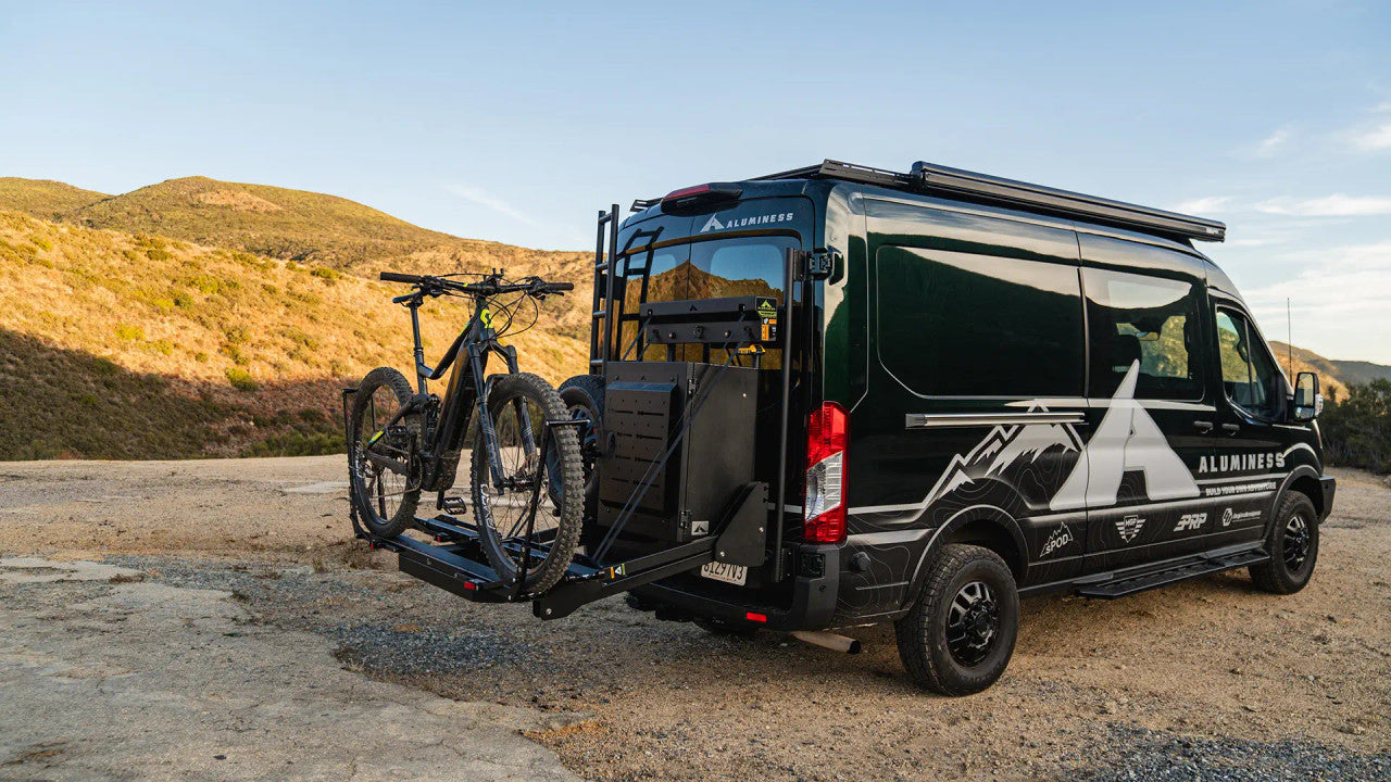 Aluminess PowerLift Bike Rack – Ford Transit 2015+ (Motorized Lift System)