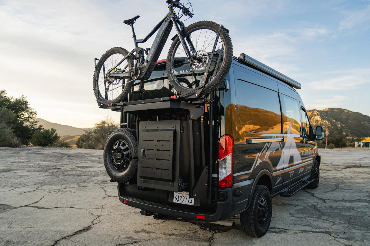 Aluminess PowerLift Bike Rack – Ford Transit 2015+ (Motorized Lift System)