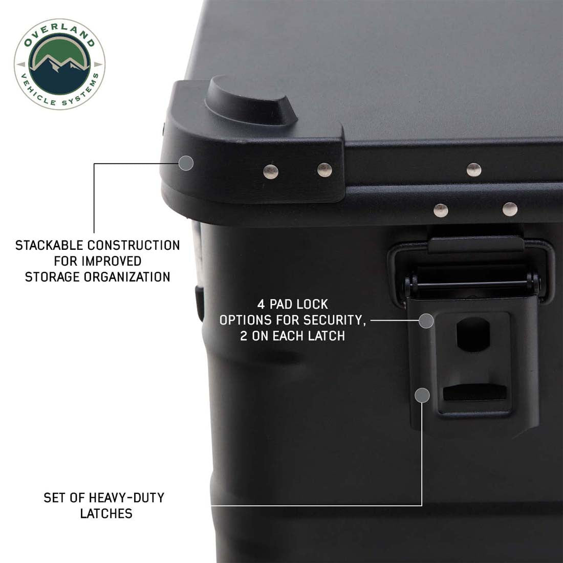 Aluminum Box Storage 53 QT close up