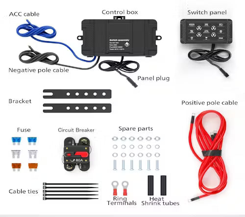CSI 9-Gang LED Wiring Switch/Bluetooth Panel