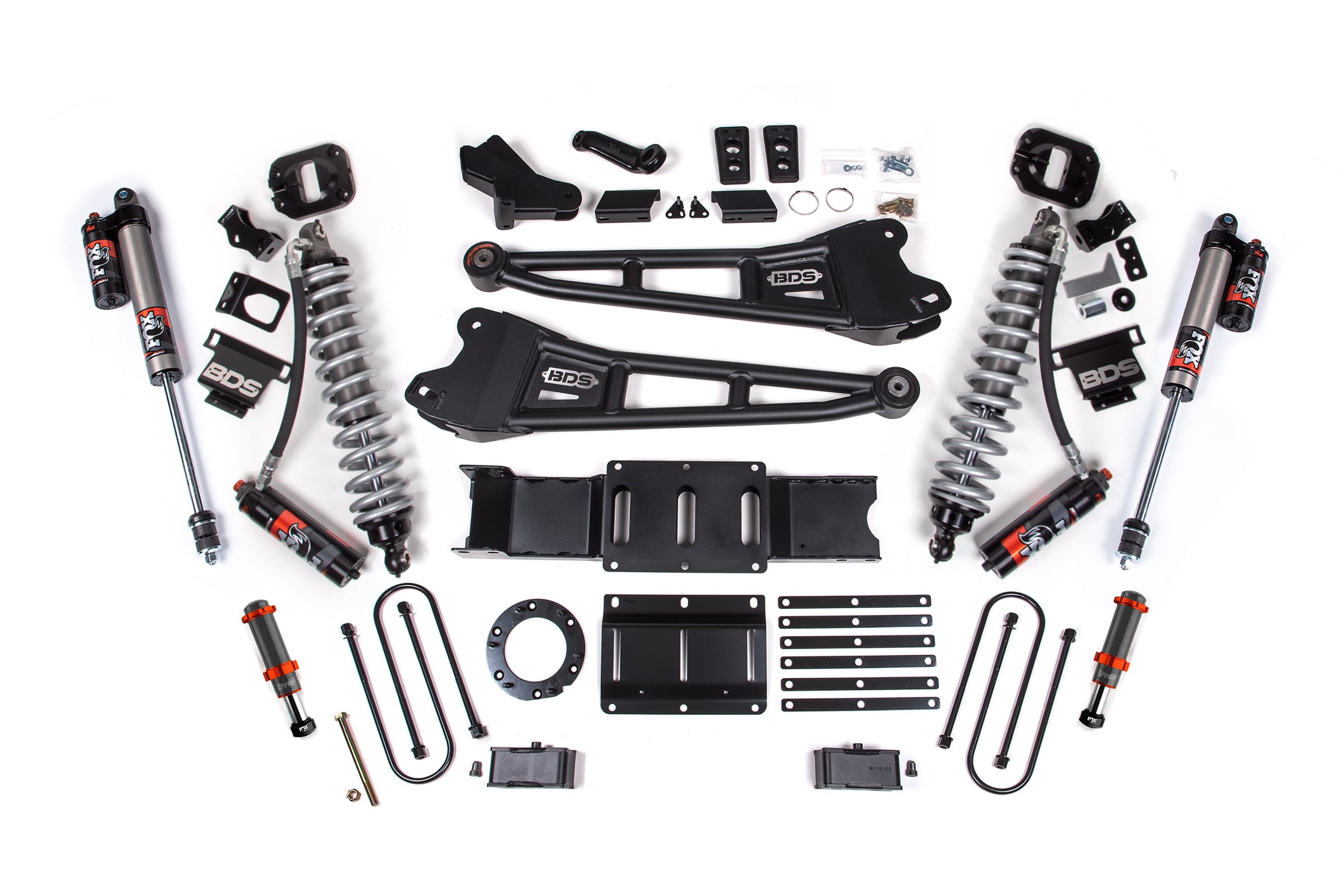BDS 4 Inch Lift Kit FOX 2.5 Performance Elite Coilover Conversion Radius Arm for Ram 3500 Diesel 4WD (2019–2024)