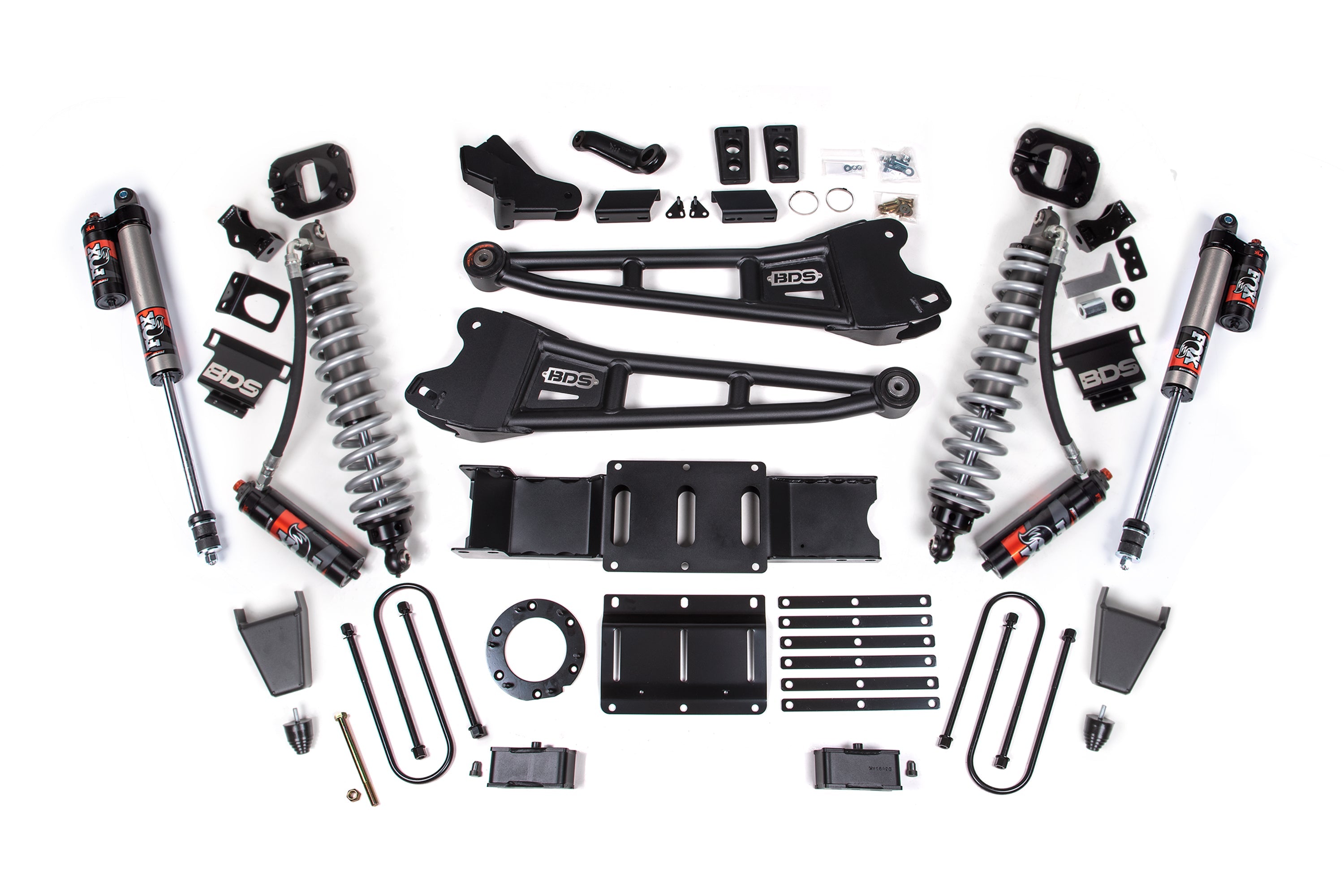 BDS 4 Inch Lift Kit FOX 2.5 Performance Elite Coilover Conversion Radius Arm for Ram 3500 Diesel 4WD (2019–2024)
