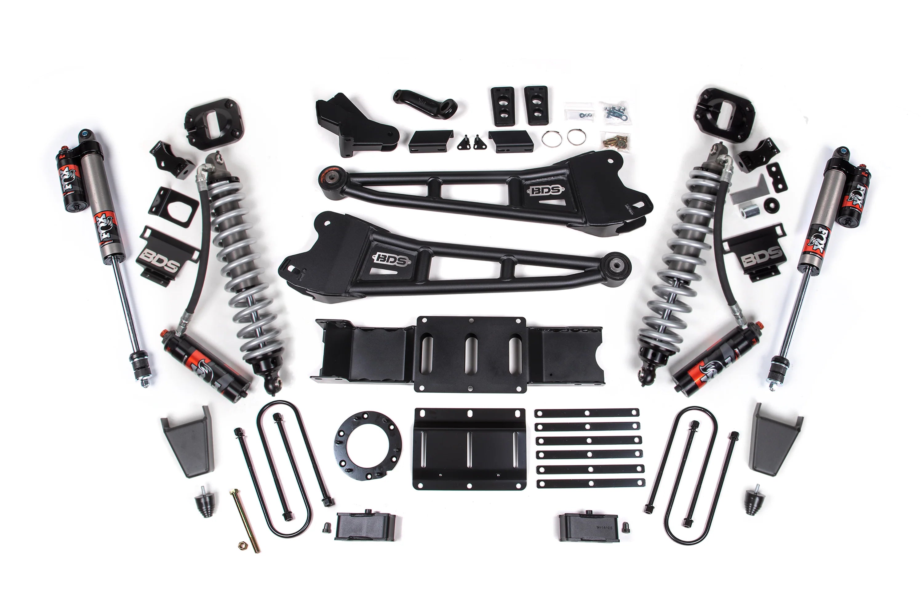 BDS 4 Inch Lift Kit FOX 2.5 Performance Elite Coilover Conversion Radius Arm for Ram 3500 Diesel 4WD (2019–2024)