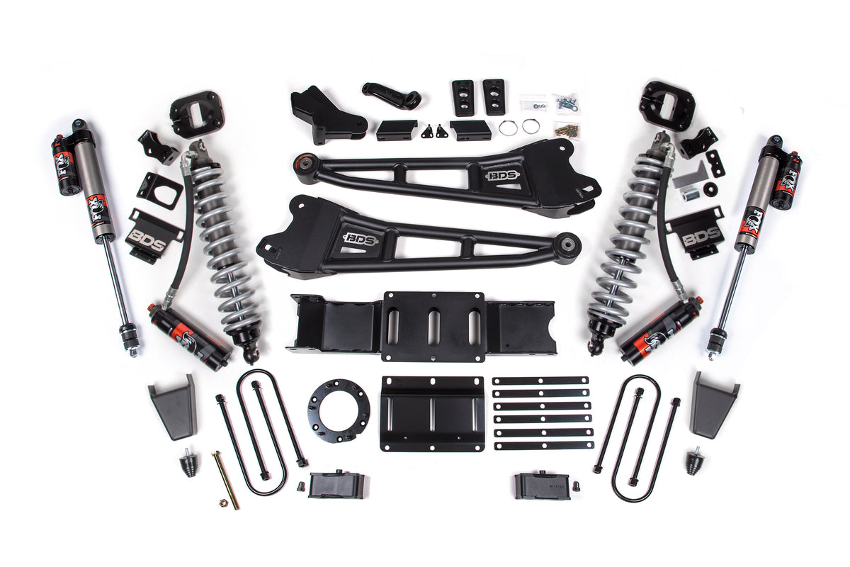 BDS 4 Inch Lift Kit FOX 2.5 Performance Elite Coilover Conversion Radius Arm for Ram 3500 Diesel 4WD (2019–2024)