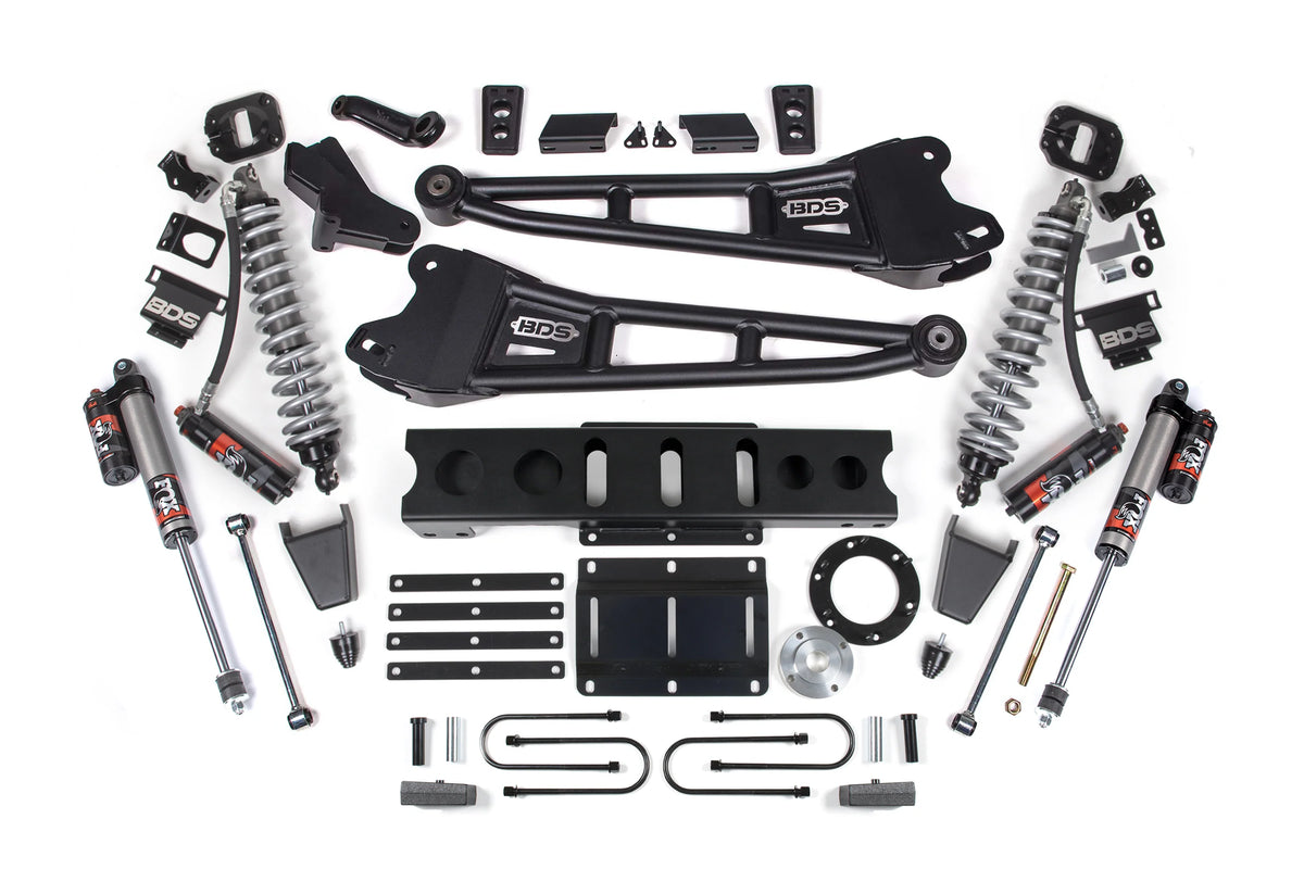 BDS 4 Inch Lift Kit FOX 2.5 Performance Elite Coilover Conversion for Ram 3500 Diesel 4WD (2013–2018)