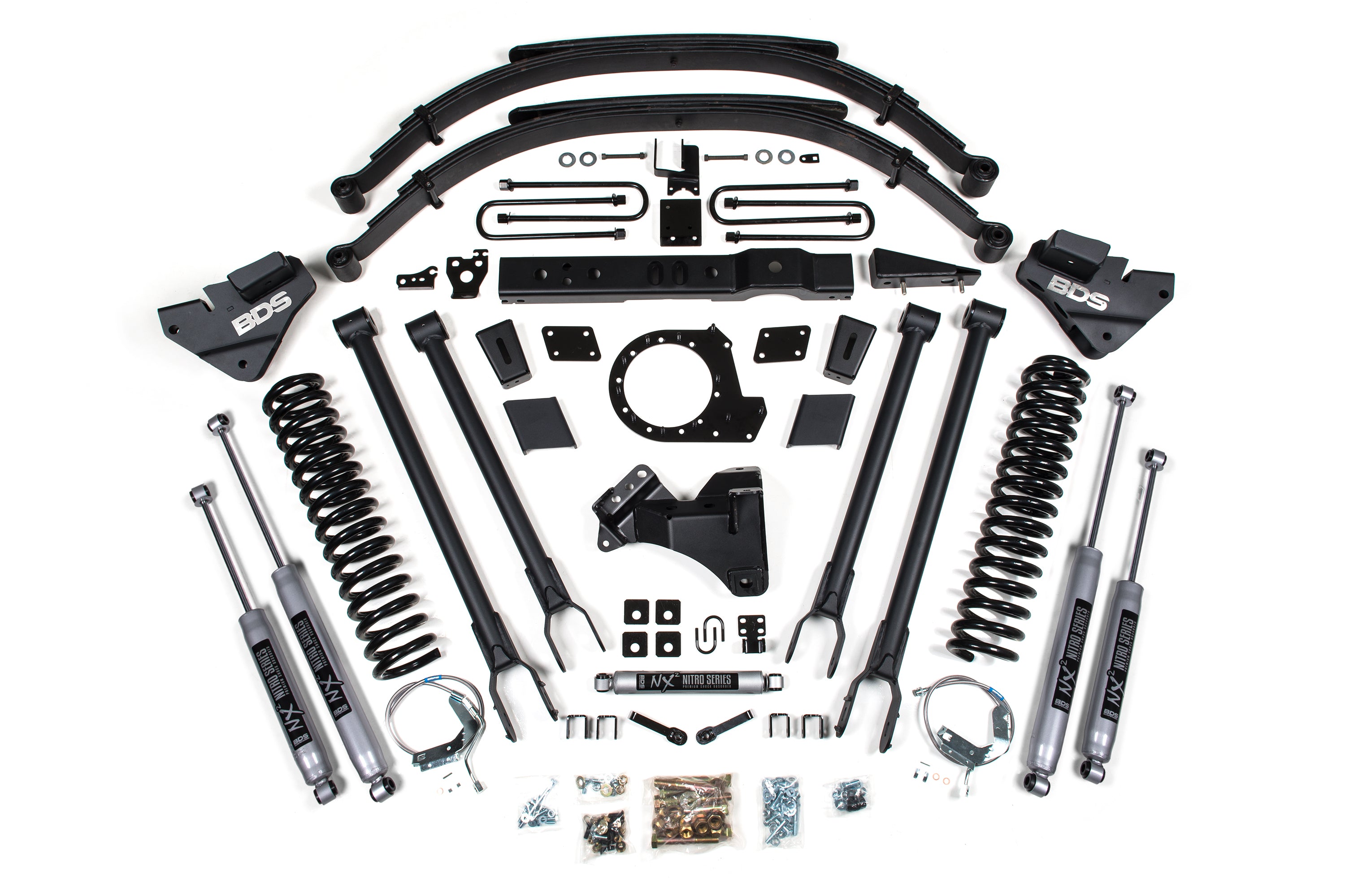 8 Inch Lift Kit | 4-Link Conversion | Ford F250/F350 Super Duty (17-19) 4WD | Diesel - NX2 Nitro Series