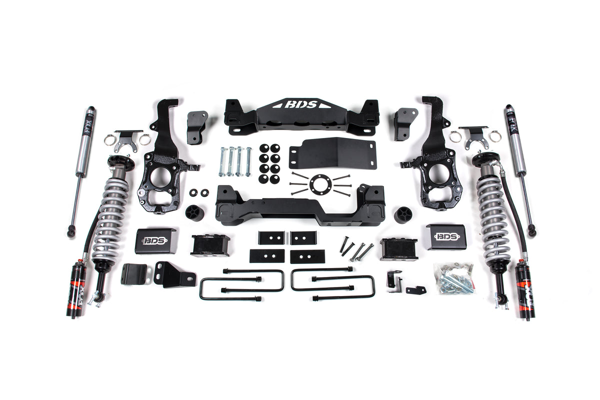 4 Inch Lift Kit | FOX 2.5 Performance Elite Coil-Over | Ford F150 (21-26) 4WD - 2 Inch Block Kit / FOX 2.5 Performance Elite