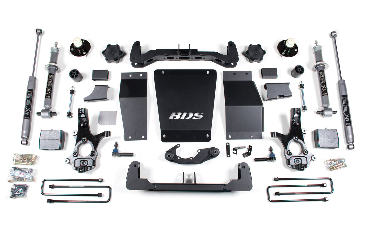 6 Inch Lift Kit | BDS Strut | Chevy Silverado or GMC Sierra 1500 (14-18) 4WD - Leaf Springs / FOX 2.0 Performance Series / Cast Steel