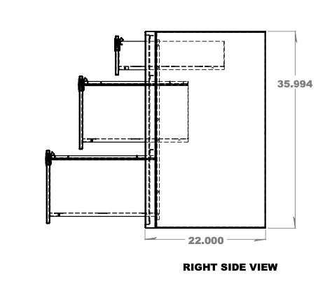 Van Wife Components 18" Three Drawer Base Cabinet – Powder Coated Aluminum Van Cabinet