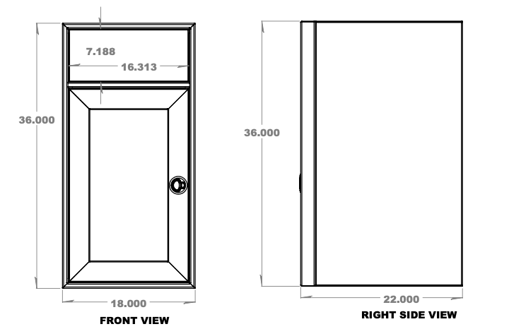 Van Wife Components 18" Sink Base Cabinet – Powder Coated Aluminum Van Cabinet