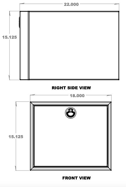 Van Wife Components Single Drawer Cabinet 22"x18"x15" – Powder Coated Aluminum Van Cabinet