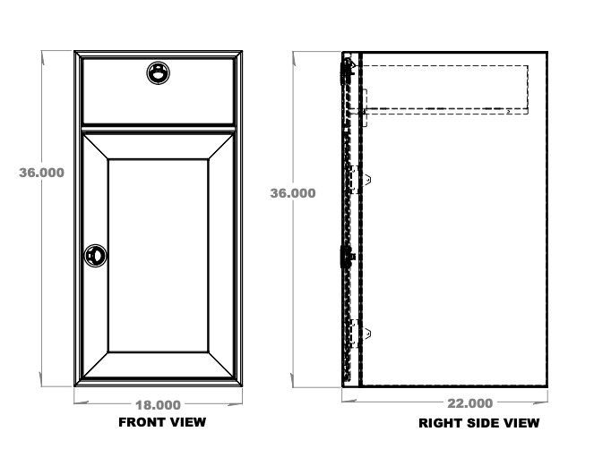 Van Wife Components 18" Base Cabinet – One Door & One Drawer Powder Coated Aluminum