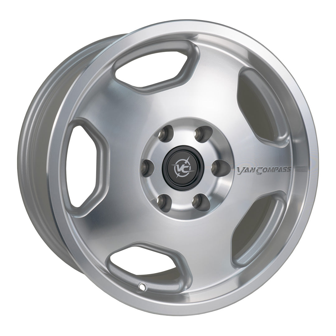 Van Compass CHUNK 17x8 Wheel – Polished Machined | 4200 lb Load Rated Alloy Wheel for Sprinter (2007–Up)