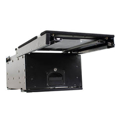 Cargo Box With Slide Out Drawer & Working Station Size - Black Powder Coat Universal