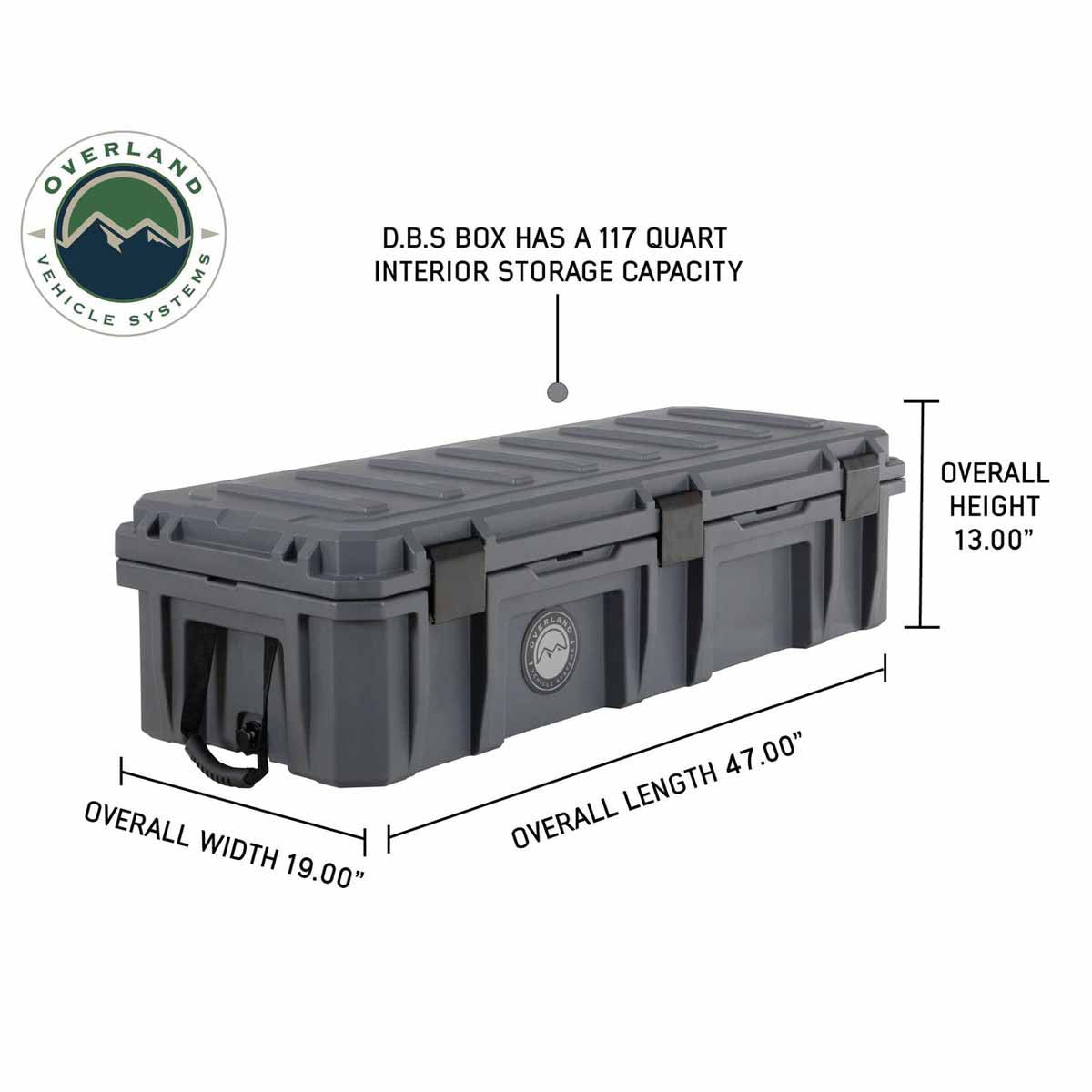 D.B.S.  - Dark Grey 117 QT Dry Box With Drain and Bottle Opener