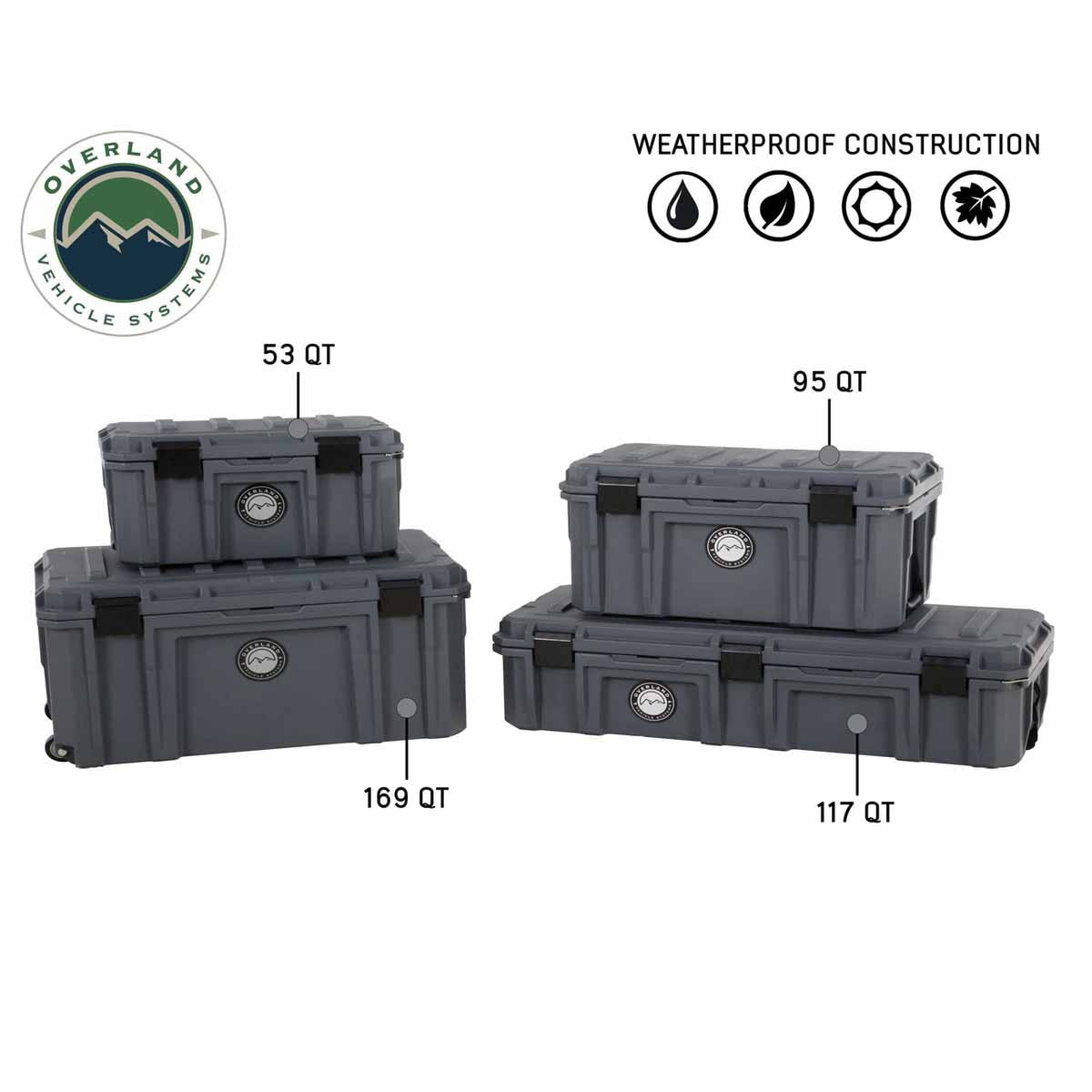 D.B.S. - Dark Grey 169 QT Dry Box with Wheels, Drain, and Bottle Opener family