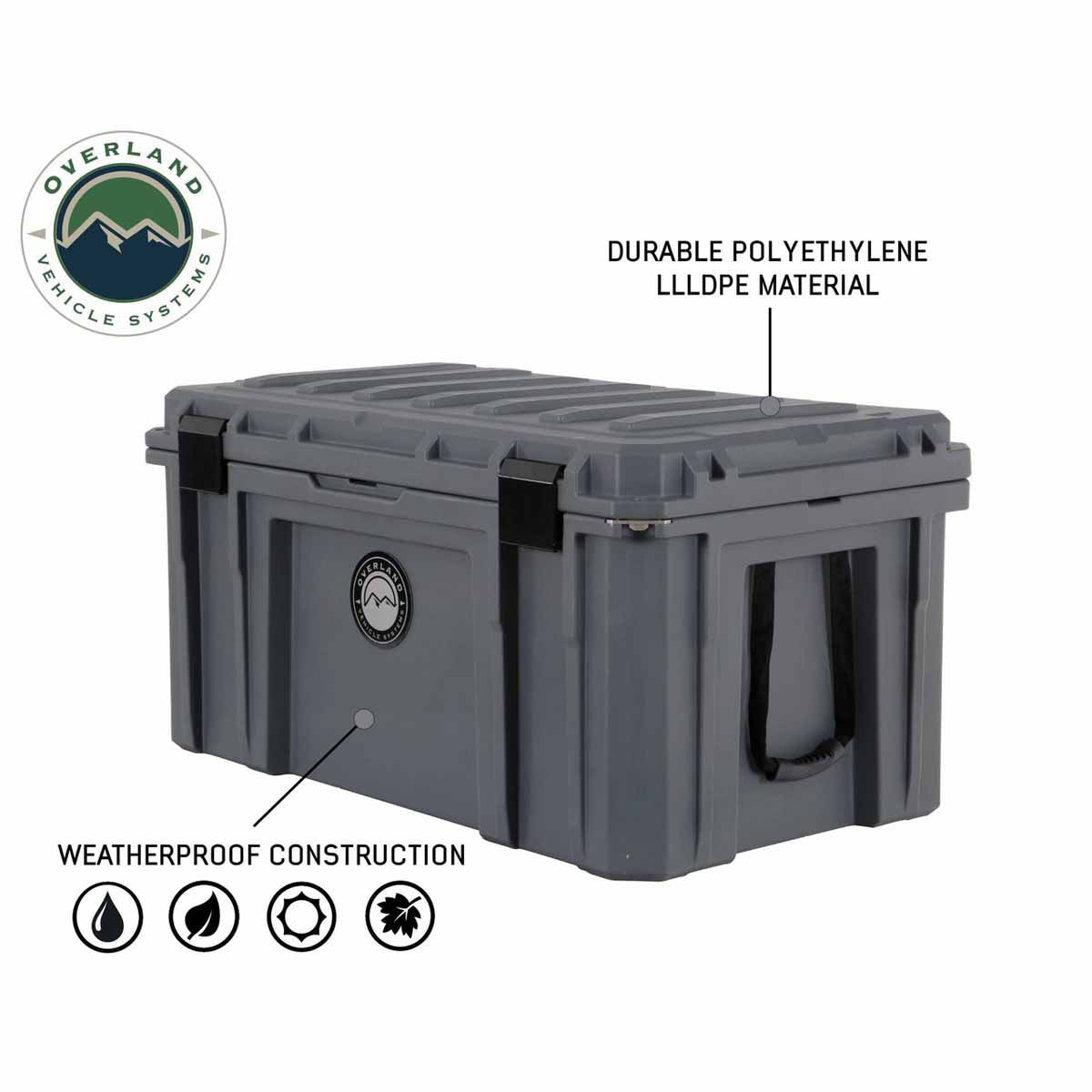 D.B.S. - Dark Grey 169 QT Dry Box with Wheels, Drain, and Bottle Opener Material
