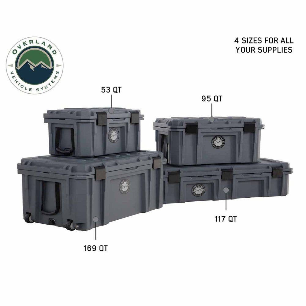 D.B.S. - Dark Grey 169 QT Dry Box with Wheels, Drain, and Bottle Opener family