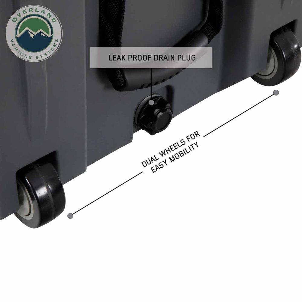 D.B.S. - Dark Grey 169 QT Dry Box with Wheels, Drain, and Bottle Opener drain