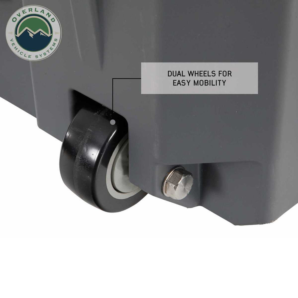 D.B.S. - Dark Grey 169 QT Dry Box with Wheels, Drain, and Bottle Opener wheel