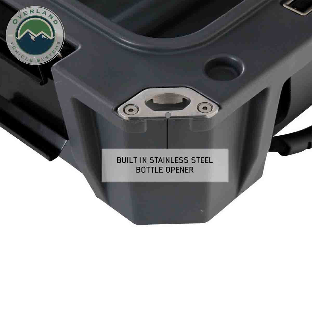 D.B.S.  - Dark Grey 53 QT Dry Box with Drain, and Bottle Opener