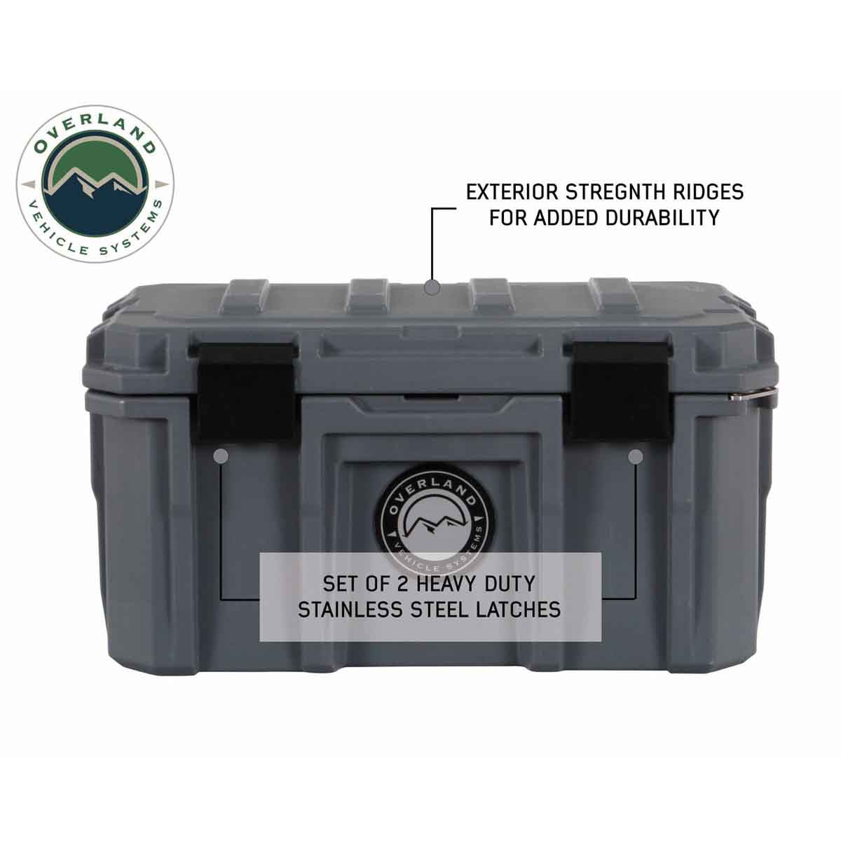 D.B.S.  - Dark Grey 53 QT Dry Box with Drain, and Bottle Opener