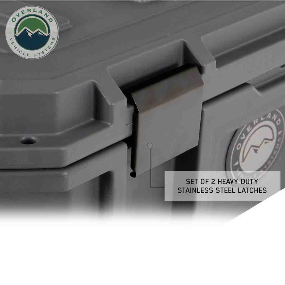 D.B.S. - Dark Grey 53 QT Dry Box with Drain, and Bottle Opener latch