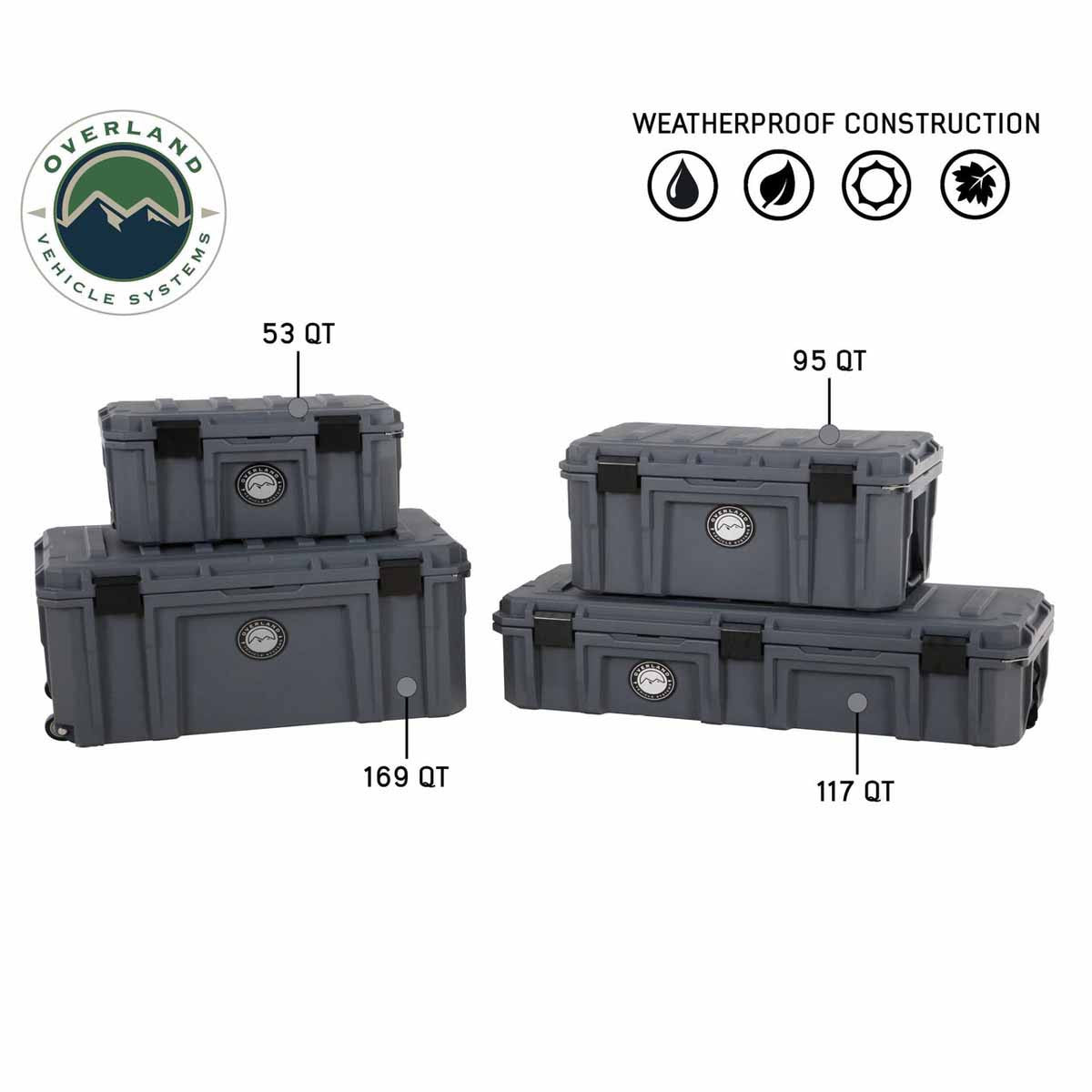 D.B.S.  - Dark Grey 53 QT Dry Box with Drain, and Bottle Opener