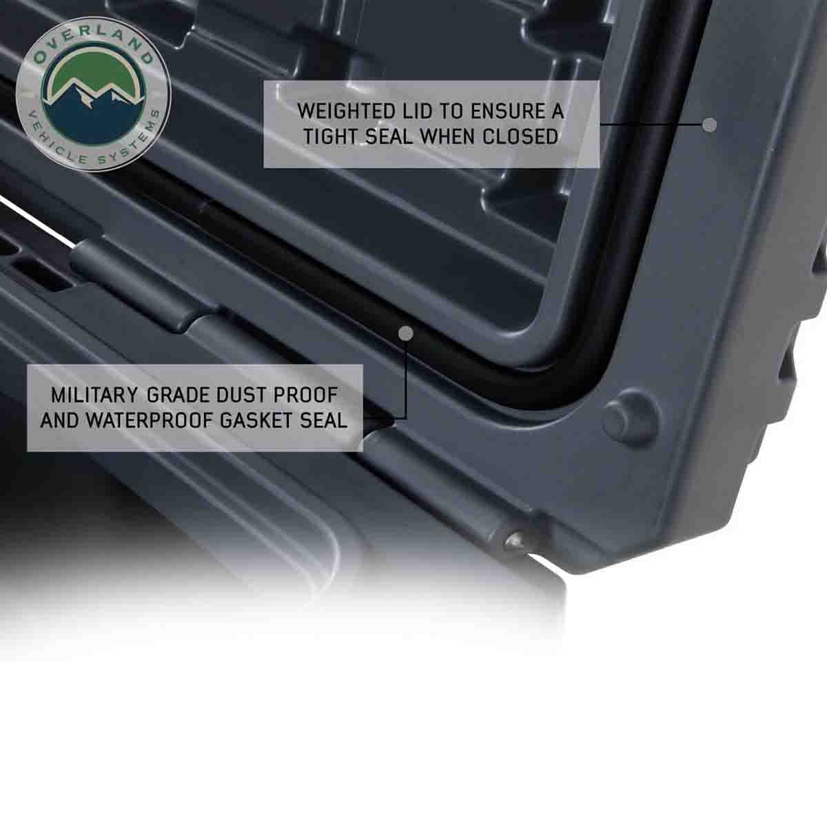 D.B.S. - Dark Grey 53 QT Dry Box with Drain, and Bottle Opener seal