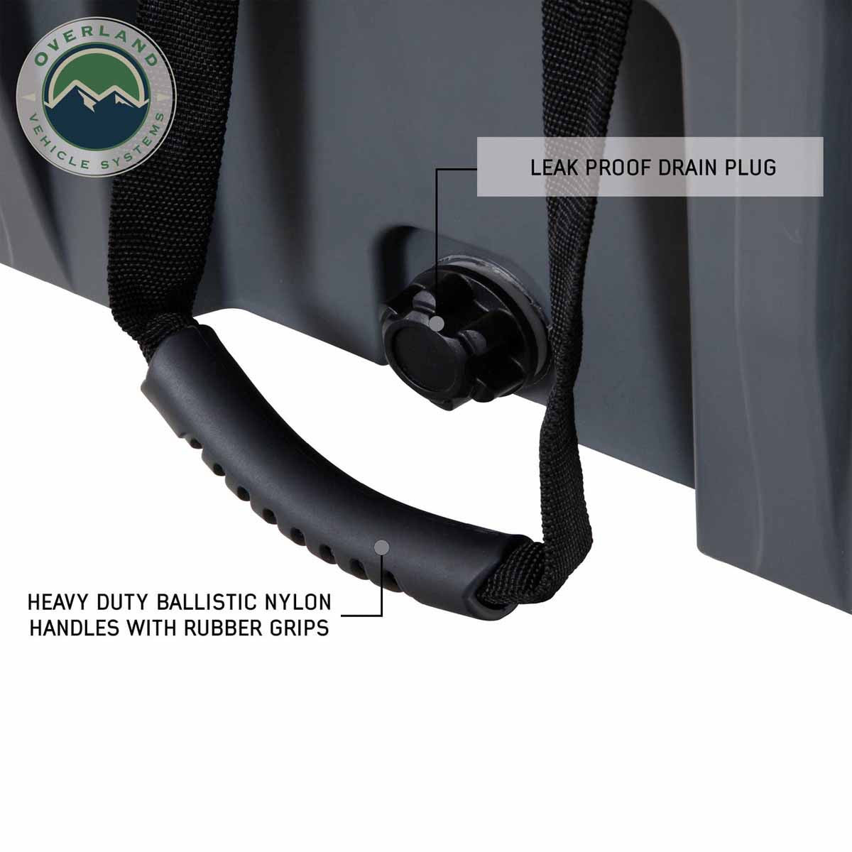 D.B.S.  - Dark Grey 53 QT Dry Box with Drain, and Bottle Opener